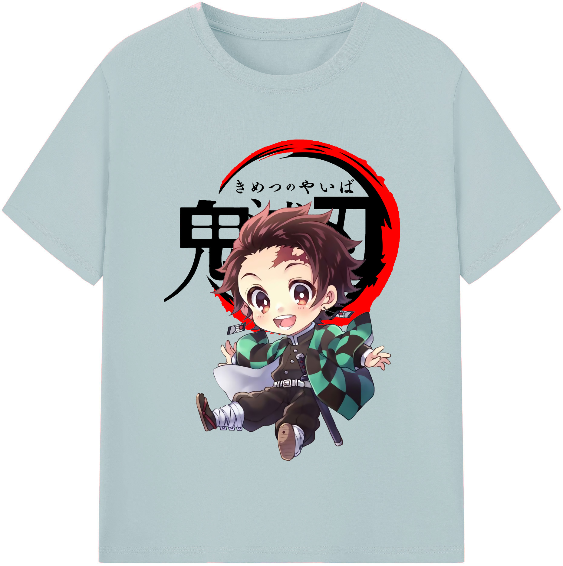 （画像用） 鬼滅の刃 竈門 炭治郎／かまど たんじろう Kamado Tanjirou 綿100％半袖Tシャツ（フロントプリント）